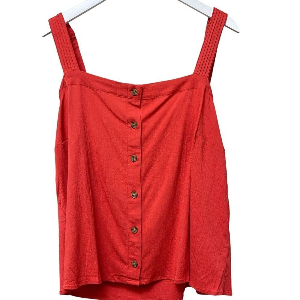 Market & Spuce Plus Size Top 1x Sleeveless Red Tank Crop Rayon Blend Nwt — image 2 of 8